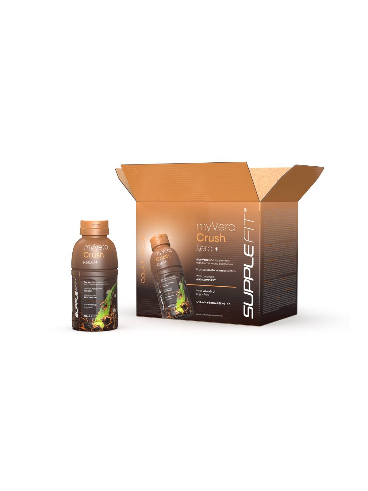 KETO + MyVera Crush - Complément alimentaire en bouteille unidose 6 x 285 ml