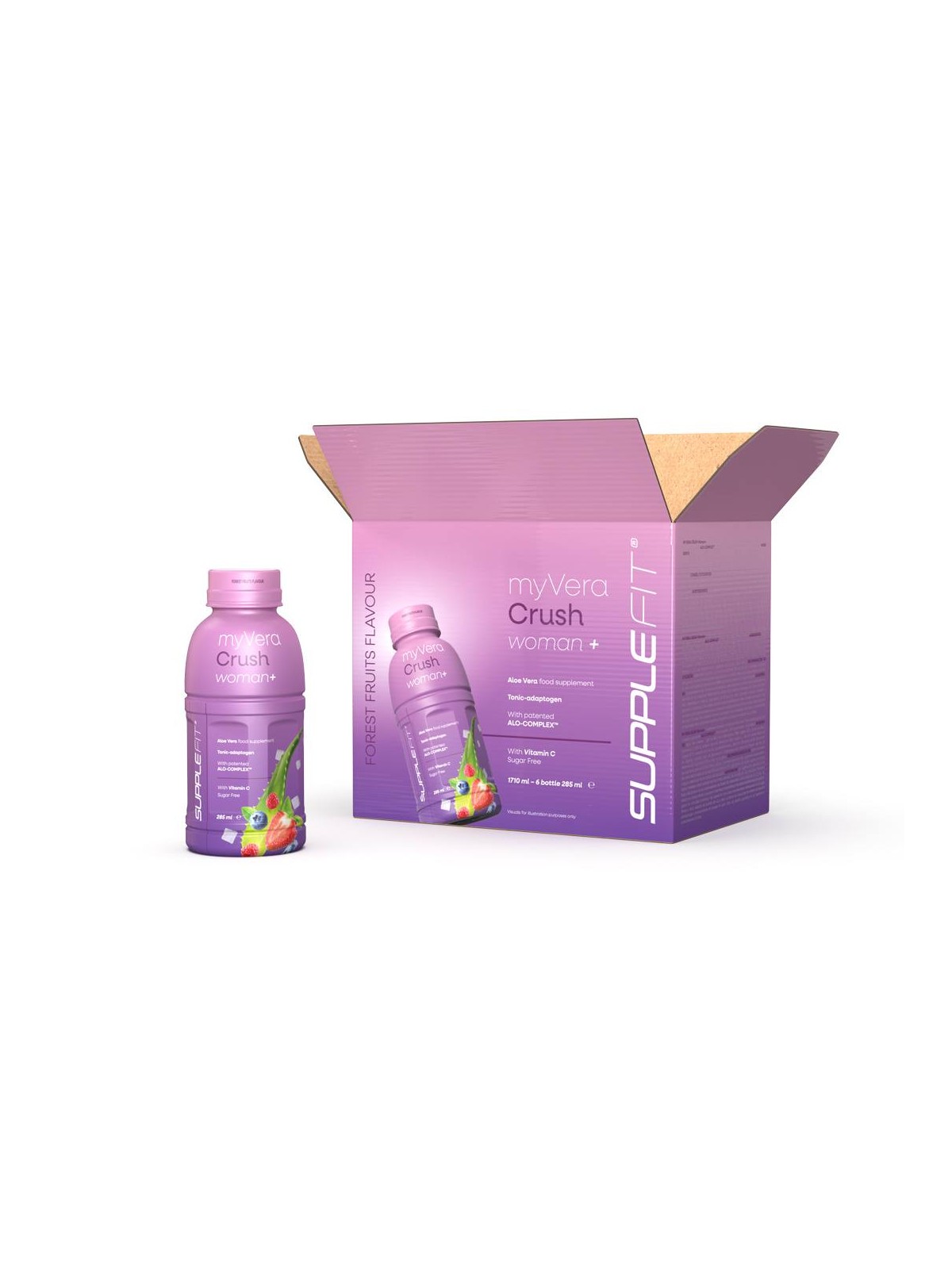 WOMAN + MyVera Crush - Complément alimentaire en bouteille unidose 285 ml