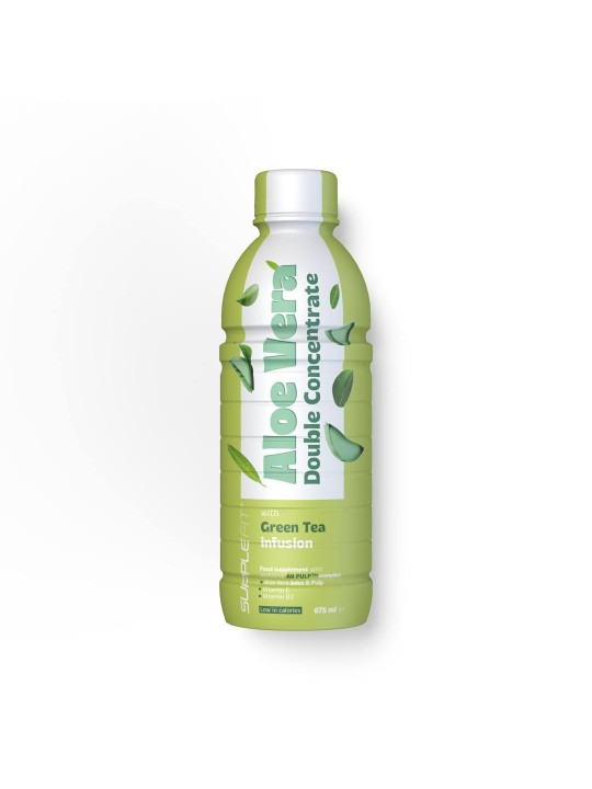 Aloe-Vera-Doppelkonzentrat-Saft und Fruchtfleisch mit Grüntee 675 ml