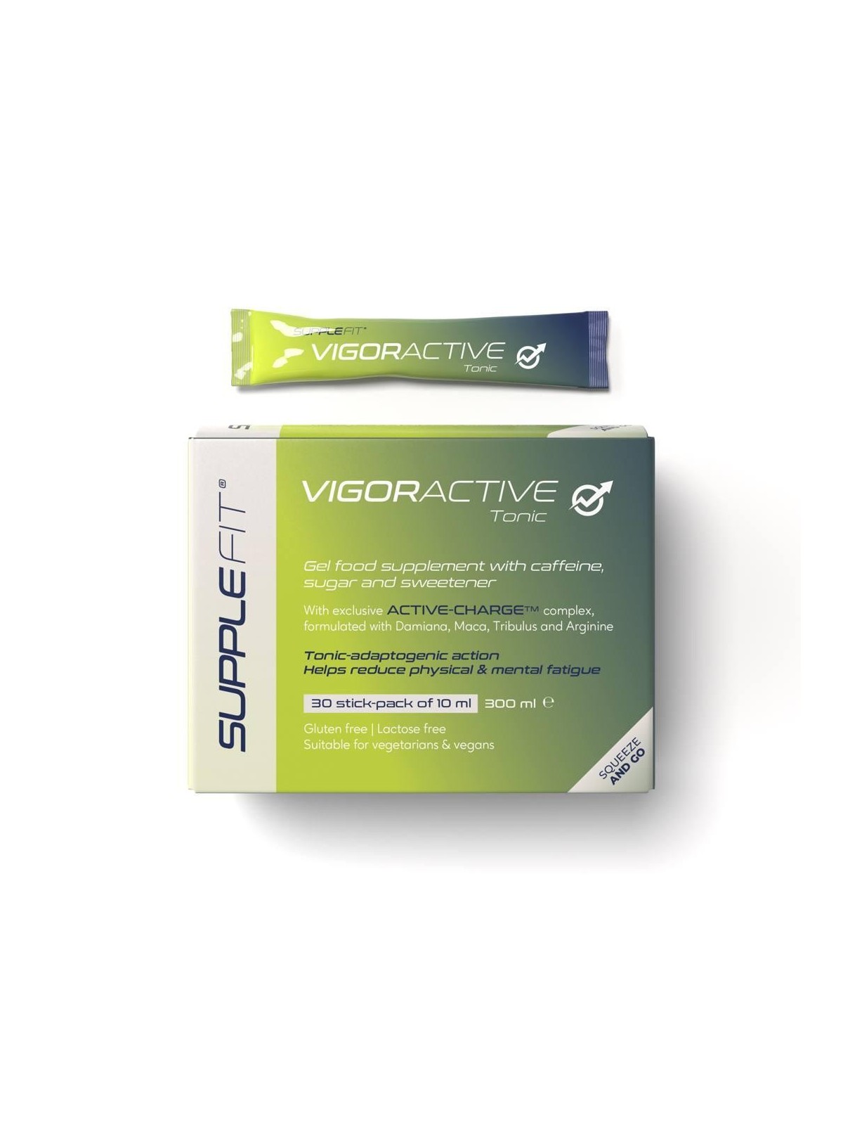 VIGORACTIVE - Nahrungsergänzungsmittel in Gelform mit Koffein, Zucker und Süßungsmittel 30 X 10 ml